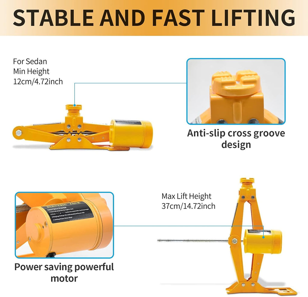 2 Ton 12V Electric Scissor Jack with Storage Box, Pack of 2 G149