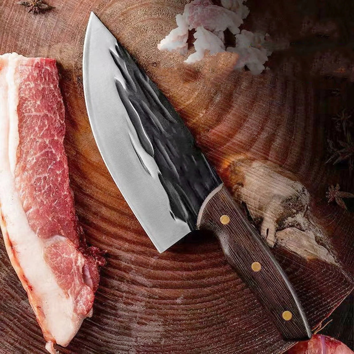 Hammered Damascus Stainless Steel Slicing Knife N4926