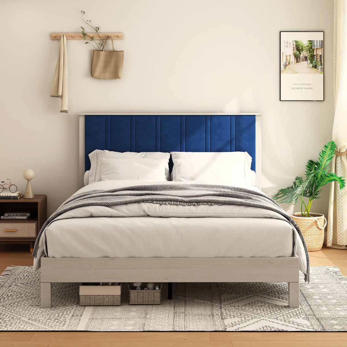 King Wood Bed Frame with Headboard M31154