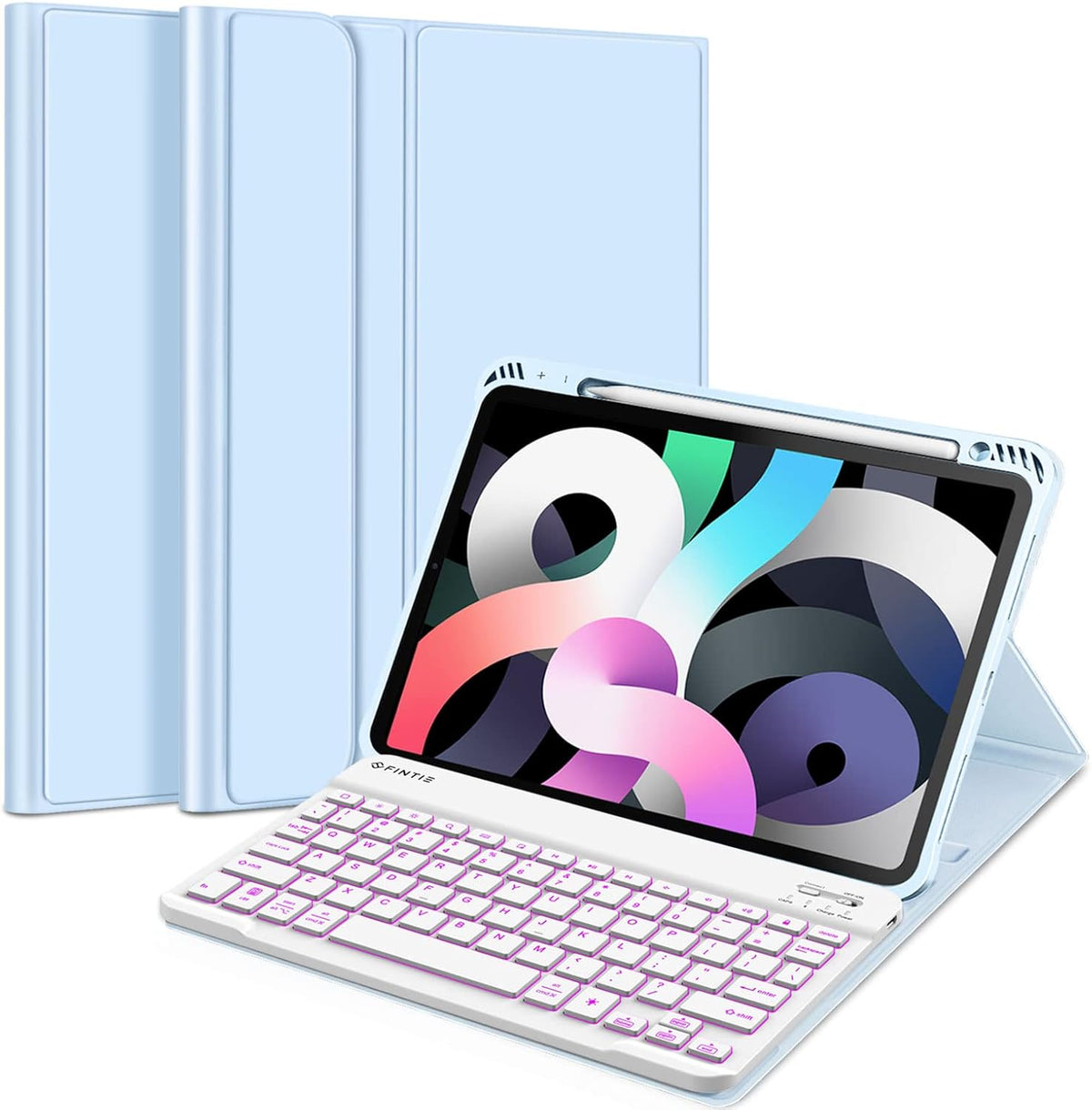 Green Keyboard Case for iPad Air 4th Generation 10.9 Inch 2020 with Detachable Bluetooth Keyboard P26934