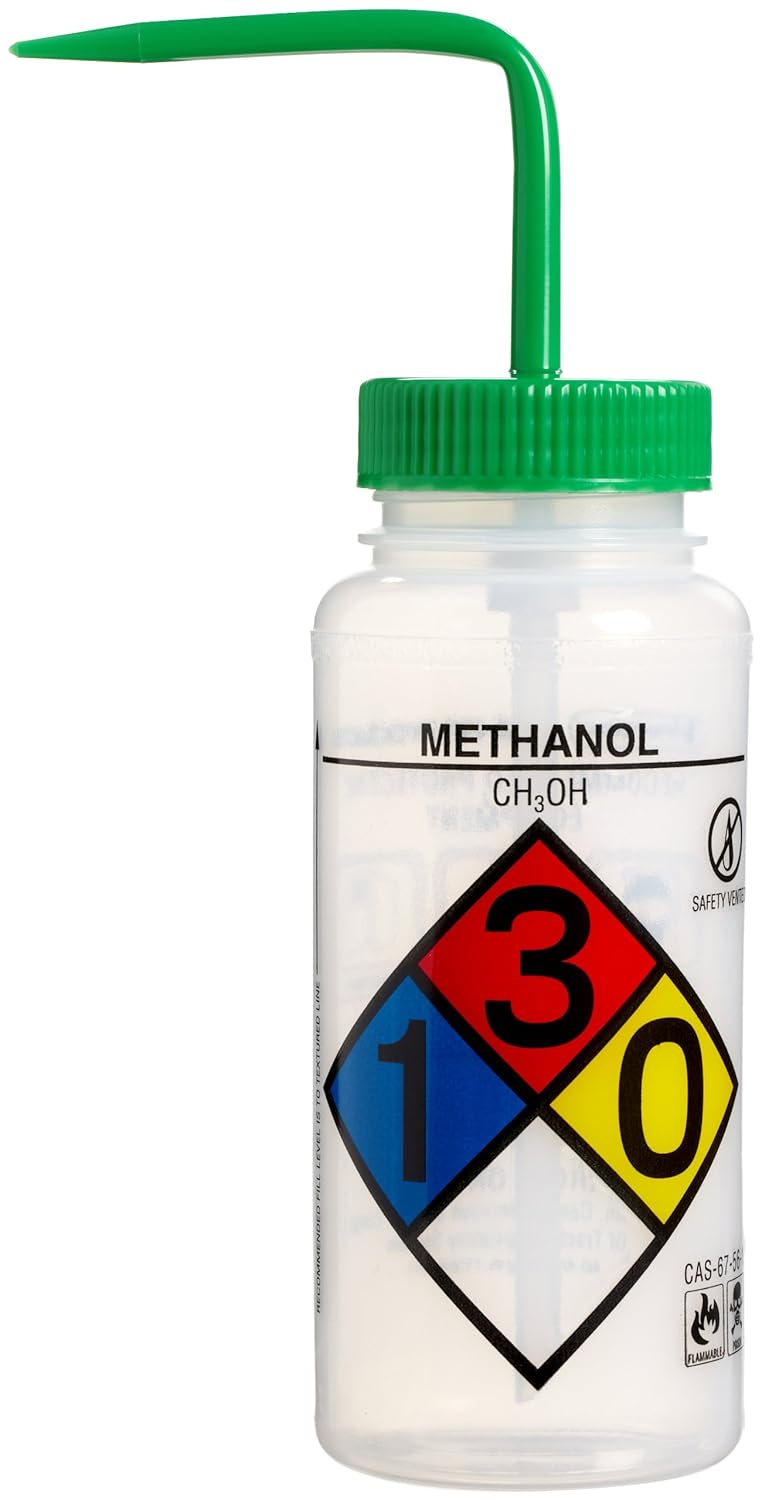 4-Color Wide-Mouth Wash Bottles, 500ml (16oz), Polyethylene, Pack of 4 Z70259