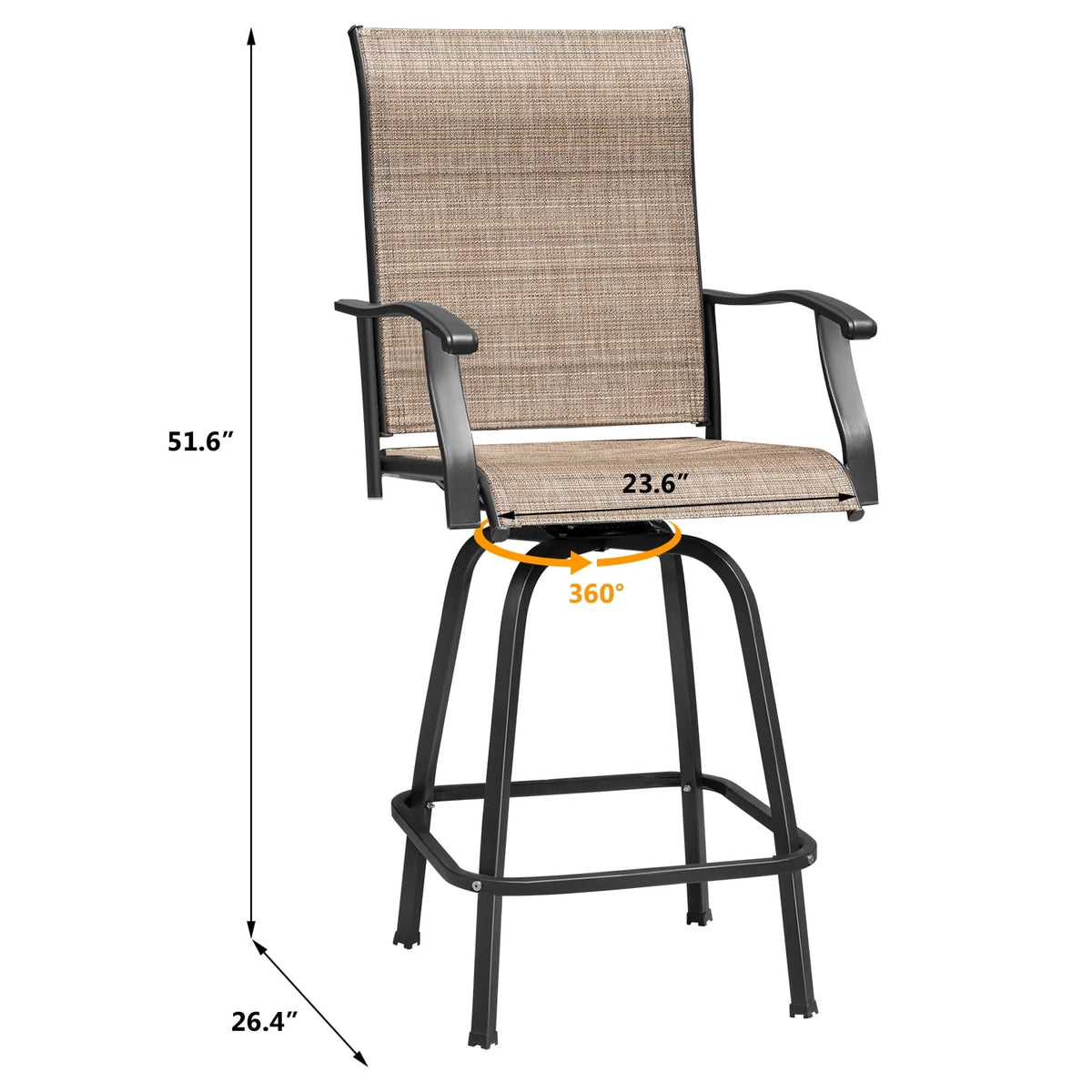 Tan Metal Bistro Chair and Table Set of Three O7145
