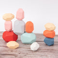 36 Pcs Wooden Colored Stone Stacking Game Building Block T886