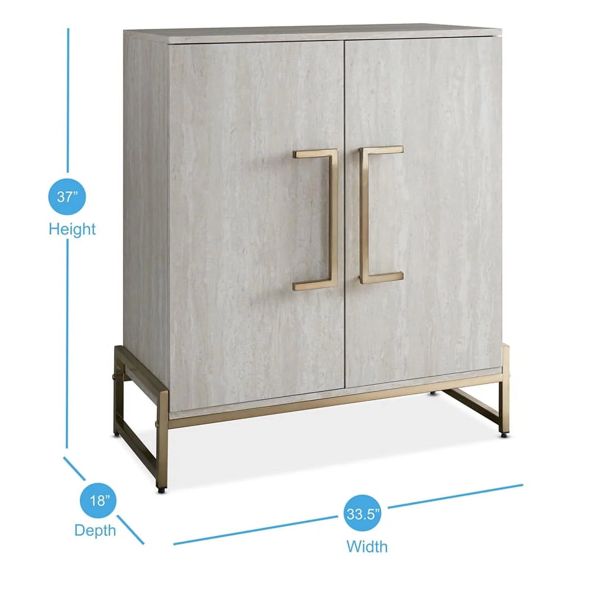 Faux Marble and Gold Metal Base Wine Cabinet K8208