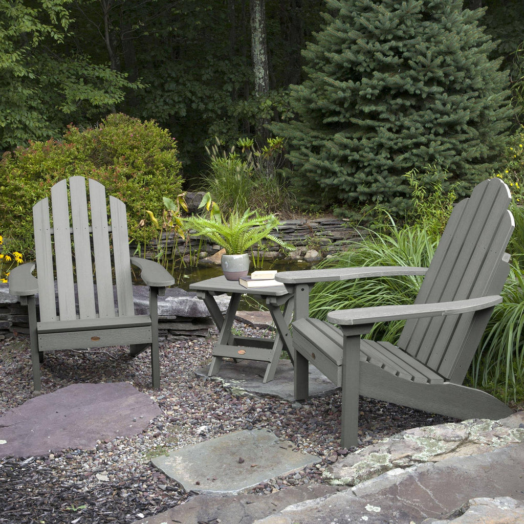 Coastal Teak 2 Classic Chairs with Folding Side Table 3-Piece Set X416