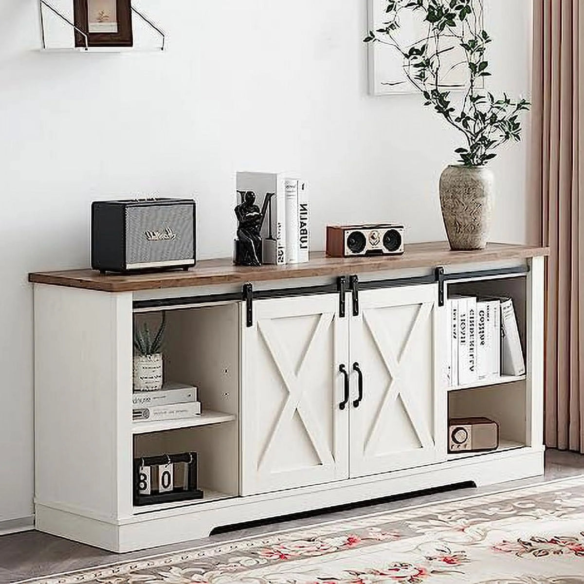 Farmhouse TV Stand for 75 Inches TVs C396