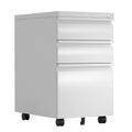 3-Drawer Metal Locking Mobile File Cabinet White L741