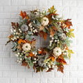 Fall Wreath with Pumpkins Maple Leaves U436