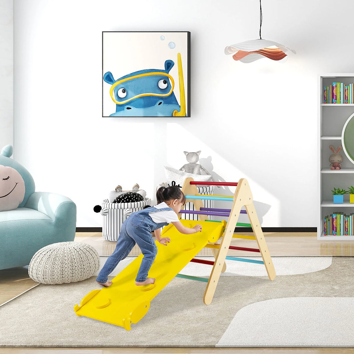 Wooden Climbing Triangle Set with Ramp N918
