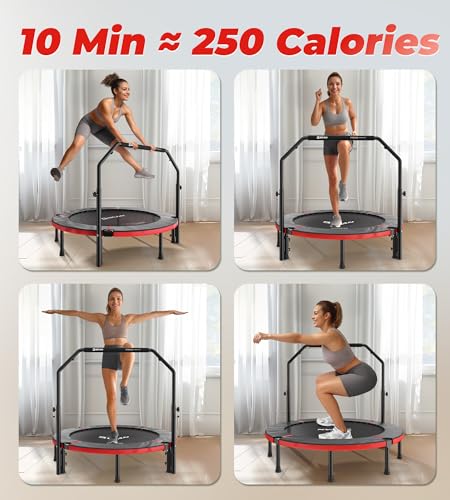 40"/48" Foldable Mini Trampoline with Adjustable Foam Handle C6148